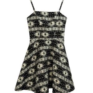 Sam Edlemon Black and White Aztec Print Dress